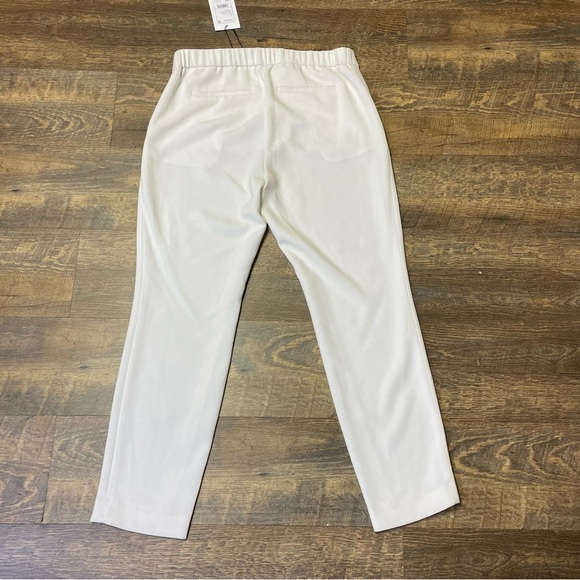 NEW Theory Thaniel Z2 Ankle Cropped Pants Women’s 8 Ivory Maxyne Crepe MSRP $285 - Picture 11 of 13